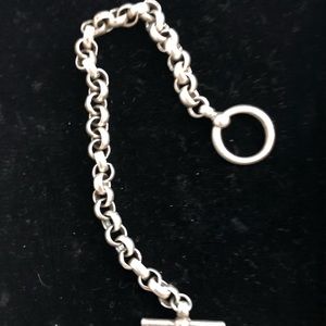 Chunky, Solid Sterling Silver Rolo Link Toggle Bracelet